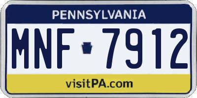 PA license plate MNF7912