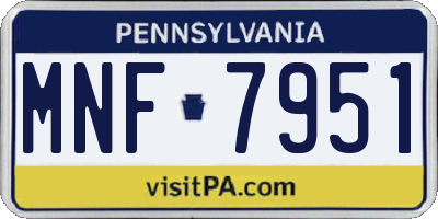 PA license plate MNF7951