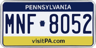 PA license plate MNF8052