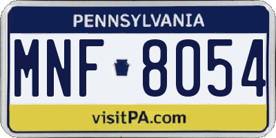 PA license plate MNF8054