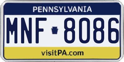 PA license plate MNF8086