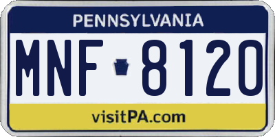 PA license plate MNF8120