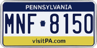 PA license plate MNF8150