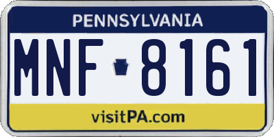PA license plate MNF8161