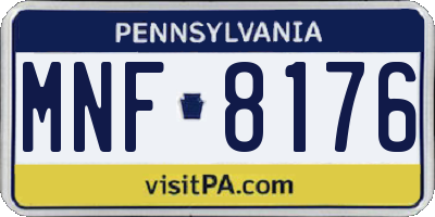 PA license plate MNF8176