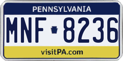 PA license plate MNF8236