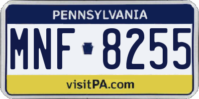 PA license plate MNF8255