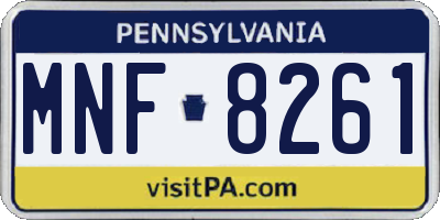 PA license plate MNF8261