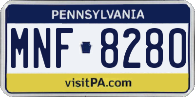 PA license plate MNF8280