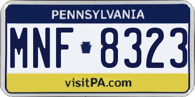 PA license plate MNF8323