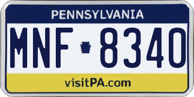 PA license plate MNF8340