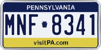 PA license plate MNF8341