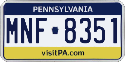 PA license plate MNF8351