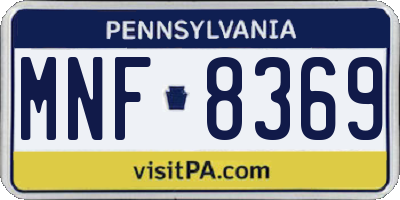 PA license plate MNF8369