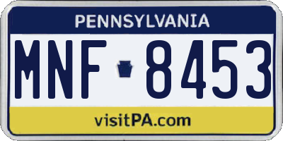 PA license plate MNF8453