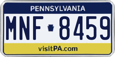 PA license plate MNF8459