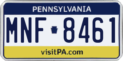 PA license plate MNF8461
