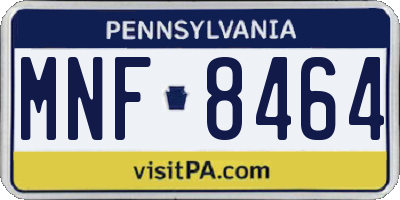 PA license plate MNF8464
