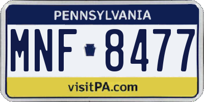PA license plate MNF8477
