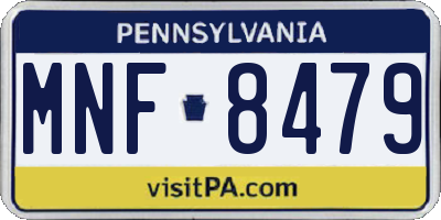 PA license plate MNF8479