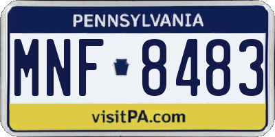 PA license plate MNF8483