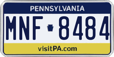 PA license plate MNF8484