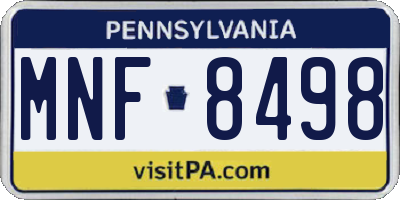 PA license plate MNF8498