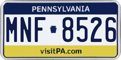 PA license plate MNF8526