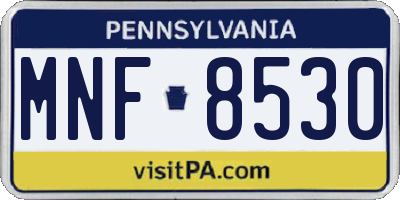 PA license plate MNF8530