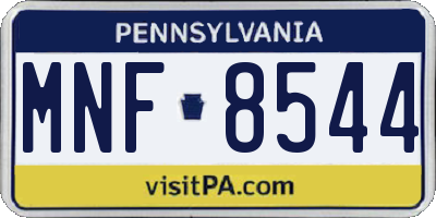 PA license plate MNF8544