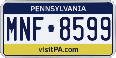 PA license plate MNF8599