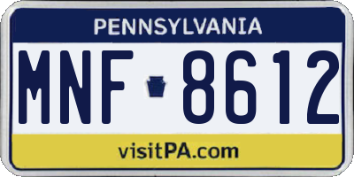 PA license plate MNF8612