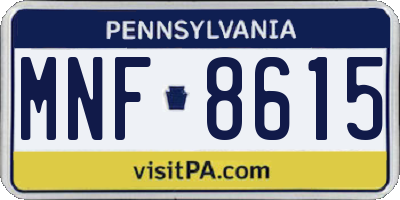 PA license plate MNF8615