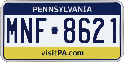 PA license plate MNF8621