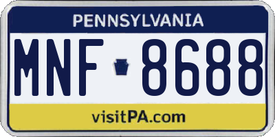 PA license plate MNF8688