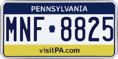 PA license plate MNF8825