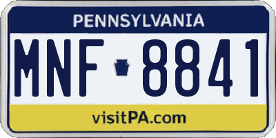 PA license plate MNF8841