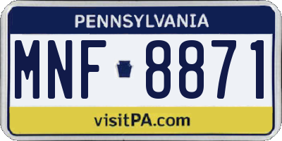 PA license plate MNF8871