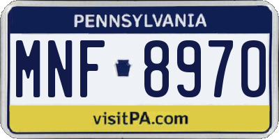 PA license plate MNF8970