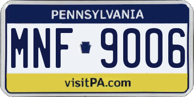 PA license plate MNF9006