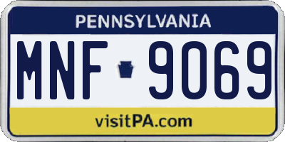 PA license plate MNF9069