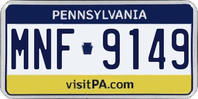 PA license plate MNF9149