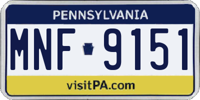 PA license plate MNF9151