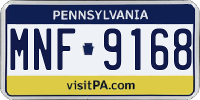 PA license plate MNF9168