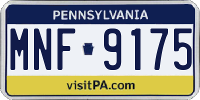 PA license plate MNF9175