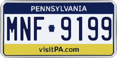 PA license plate MNF9199