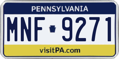 PA license plate MNF9271