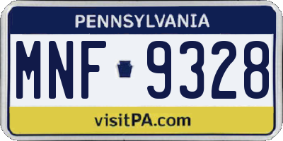 PA license plate MNF9328