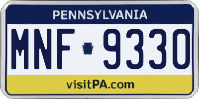 PA license plate MNF9330