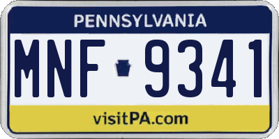 PA license plate MNF9341
